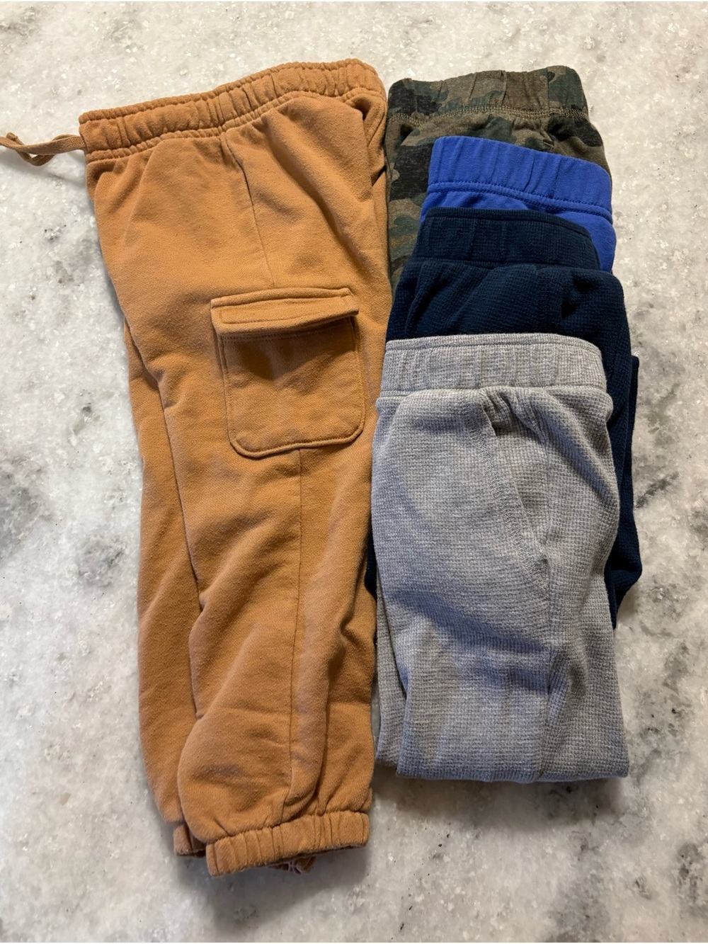 Five Pair Boy Jogger Pants - Camel and Assorted Colors